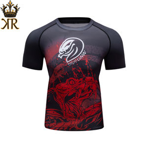 Vêtements de sport à manches courtes imprimés en 3D pour hommes BJJ Rash Guard MMA Grappling pour l'entraînement de fitness et de course à pied - Product Image 6