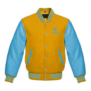 Chaqueta Universitaria Personalizada de Cuero Estilo Urbano al por Mayor para Hombre, Ropa Casual, Chaquetas para Hombre - Product Image 1