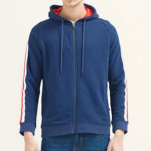 Sudadera con capucha de lana de algodón 100% pesado para hombre, capucha interior roja sólida, cremallera, impresión Digital básica para la temporada de invierno - Product Image 2