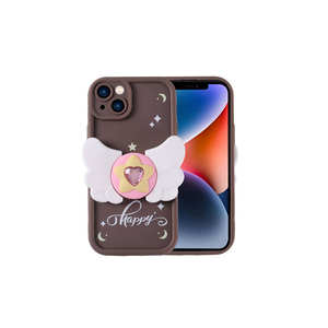 เคสซิลิโคนพรีเมี่ยมสีชมพูอ่อนสำหรับ iPhone 14 7 plus XS-ดีไซน์รูปพร้อมการป้องกันกล้อง - Product Image 2