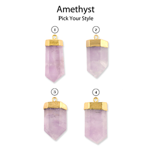 Haute qualité naturel améthyste or galvanisé simple Bail pendentif connecteur collier à faire soi-même bijoux de mode pendentifs en gros - Product Image 6