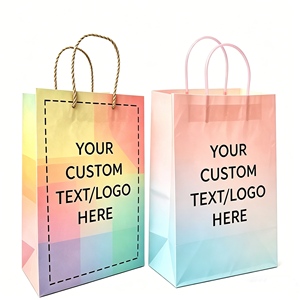 Custom Printed Brown Kraft Paper <b>Bag</b> with Handle Reusable Eco-friendly Shopping <b>Bag</b> with Your Logo - Product Image 5