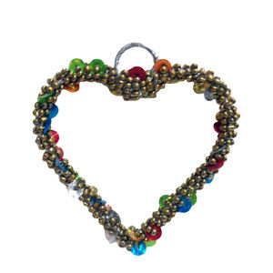 Fait à la main en vrac coeur conception fer/perles noël suspendus ornement nickelé pour la maison vacances décoration de noël - Product Image 1