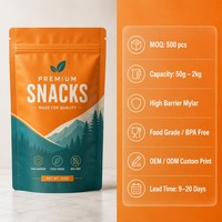 Op maat gedrukte PE food grade Mylar stand-up zip pouch voor snacks, snoep, koekjes, chocolade, noten, gedroogd fruit, suiker; Doypack verpakking