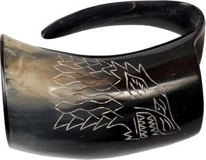 Jarra de Cuerno para Beber con Diseño de Lobo Tallado, Estilo Vikingo, Juego de Tronos, Casa Stark, Ecológica, para Cerveza, Vino, Hidromiel y Cerveza de Heno - Product Image 2