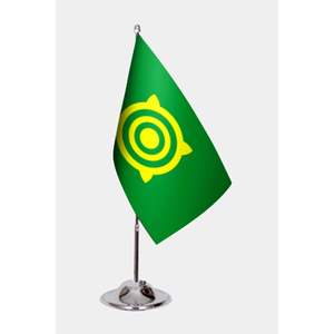 Drapeaux de bureau de la République de Khakassie, drapeaux imprimés numériquement sur mât en aluminium, élégants et durables, décoration de bureau - Product Image 1