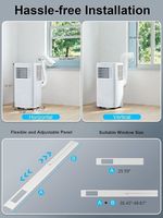Mini climatiseur 11900-20999 BTU, refroidissement et chauffage, R32, mural, contrôlé par application, garantie 5 ans, usage domestique, climatiseur portable