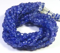 Perles ovales en Tanzanite bleue 100% naturelle, polies et lisses, de haute qualité, pleochroïques, avec remplissage de fissures, 5x4-9x6mm, brin de 4 pouces, pour DIY