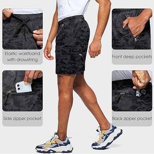 Pantalones cortos finos de verano con cordón con bolsillo para hombre, pantalones cortos ligeros de talla grande, pantalones cortos deportivos para entrenamiento, deportes de vestir - Product Image 3