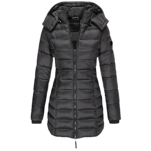 แจ็คเก็ตผ้าฝ้ายบุนวมตัวยาวเข้ารูปสำหรับฤดูหนาวเสื้อโค้ทขนเป็ดให้ความอบอุ่นกันลมใหม่ - Product Image 5