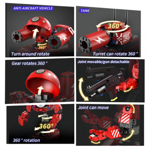 STEM <strong>Building</strong> Kit 495Pcs Remote Control <strong>Robots</strong> 5 in 1 <strong>Building</strong> Block Set 2.4Ghz Rechargeable RC Stunt Racer Toy for Kids - Product Image 3