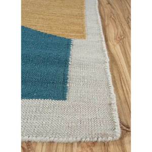 พรมขนสัตว์ทอลายตารางสีน้ำเงิน รุ่น Adwl-13090 ลายแบบนามธรรม สำหรับห้องโถงทางเดินในบ้าน รูปทรงสี่เหลี่ยมผืนผ้า วัสดุวิสโคส สำหรับห้องนั่งเล่นและห้องนอน - Product Image 4