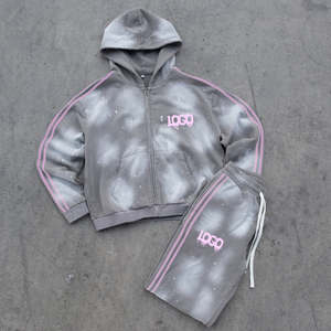 Ensemble de sweat à capuche et pantalon de survêtement en éponge française avec logo personnalisé - Product Image 1