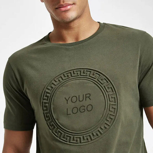 เสื้อยืดลายนูนสำหรับผู้ชายเสื้อคอตตอนผ้าใย100% พิมพ์ลายแขนสั้นออกแบบได้ตามต้องการยอดนิยมฤดูใบไม้ผลิ - Product Image 4