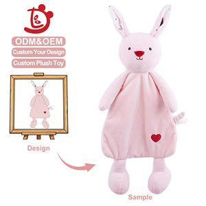 Toallas relajantes para recién nacidos al por mayor de fábrica, diseño de conejo de dibujos animados, juguetes de peluche para bebés, toallas relajantes con canción de cuna - Product Image 1