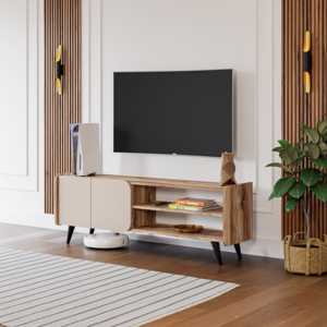 Meubles de salon et de chambre à coucher modernes turcs en bois beige, supports TV réglables et convertibles, entrepôt de meubles - Product Image 3