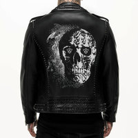Blouson d'hiver en cuir véritable pour homme grande taille, coupe ajustée, personnalisable, style vintage, écologique, en promotion