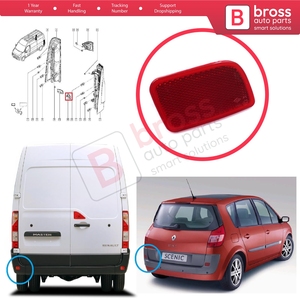Réflecteur de pare-chocs arrière gauche BSP1235-1 pour Master 3 Scenic 2 NV400 Interstar Movano B X62 8200152642 - Product Image 5