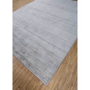 Tapis rectangulaire rayé en laine, bambou, soie, coton biologique et jute, tissé à la main, bleu, pour couloir ou chambre d'adolescents, modèle HWB-5006 - Product Image 2