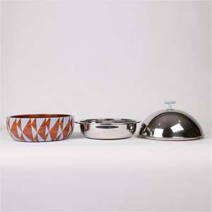 Hermosa cazuela contemporánea con cúpula plateada Servidor Hotpot perfecto para mesa de comedor y servicio diario - Product Image 4