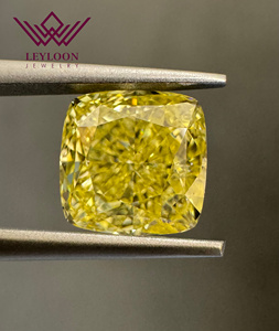 Diamante Naturale Taglio Brillante Modificato a Cuscino 2.10ct Giallo Intenso Fancy VS2 Certificato per Gioielli Leyloon - Product Image 1