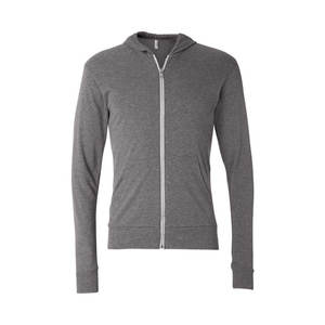 Classic Unisex Tri-Blend Hooded Full Zip Tee Tela ligera Ajuste relajado Chaqueta perfecta para todo tipo de impresión personalizada - Product Image 3