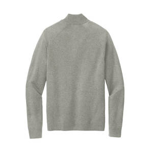 Pull à col montant en coton texturé de qualité supérieure, coupe classique, gris uni, 100% coton - Product Image 5