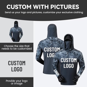 Camiseta de Pesca de Diseño Personalizado OEM ODM, Transpirable, de Poliéster, UPF 50, Cortavientos, de Manga Larga, con Capucha, de Secado Rápido, para Verano - Product Image 1
