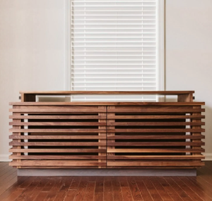 Console multimédia en bois sur mesure avec chemin de câbles dissimulé - Product Image 3