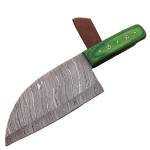 Couteau de chef personnalisé fait main en acier Damas de 10 pouces avec étui en cuir unique, manche élégant, personnalisable, supporté - Product Image 1