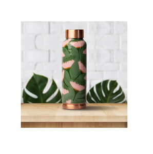 Bouteille d'eau en cuivre émail imprimé personnalisé fait à la main meilleur produit de qualité bouteille d'eau en cuivre pur - Product Image 2