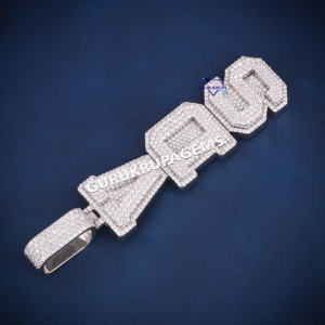 จี้เพชรรูปตัวอักษร VVS แนวฮิปฮอป925ทำจากเงินสเตอร์ลิงจี้เพชรแบบสั่งทำ - Product Image 3