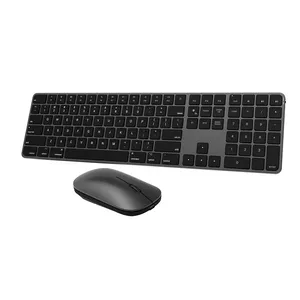 Kombo keyboard nirkabel ergonomis, mouse desain ramping kualitas tinggi untuk laptop win tanpa suara mengklik game kantor bisnis