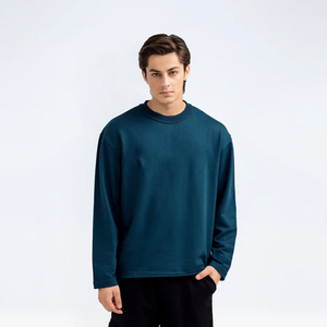 Wholesale Custom Logo Men's <b>Plain</b> <b>Sweatshirt</b> Long Sleeve Cotton Crew Neck for Winter ODM Supply Clothing Manufacturer - Product Image 6