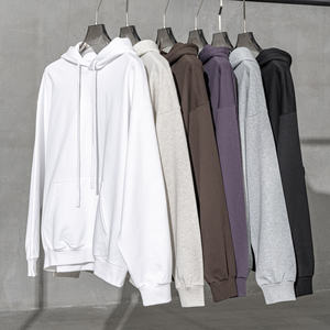 เสื้อฮู้ดผู้ชายสไตล์วินเทจซักแบบกรดฝรั่งเศสเทอร์รี่กันแดดสีพื้นมีฮู้ดลายซีด - Product Image 2