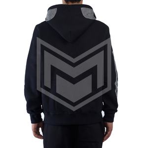 เสื้อฮู้ดแบบเต็มใบหน้าสำหรับผู้ชายและผู้หญิง,เสื้อฮู้ดสตรีทผ้าคอตตอน100% ปักพลอยเทียมตามสั่ง - Product Image 2