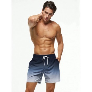 Bañador de verano para hombre, pantalones cortos de playa con cordón de bloque de Color degradado con cintura elástica, ropa de calle transpirable con estampado 3D - Product Image 2