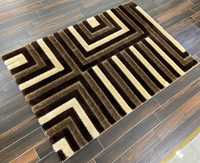 Adiva Gaziantep Jacquard-Gewebter Maschinell Gefertigter Waschbarer Flachflor Rechteckiger Shaggy-Teppich aus Polypropylen Mittlerer Dicke Jute