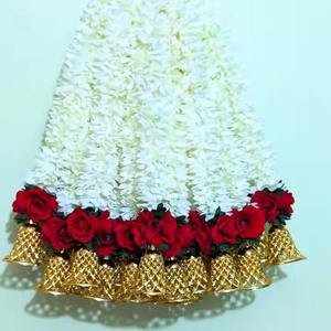 จัสมินเทียมพร้อมกระดิ่งดอกกุหลาบและสีทองสำหรับงานปาร์ตี้อินเดียตอนใต้ของตกแต่งดิวาลีหิ้งบันไดฉากหลัง - Product Image 3