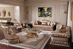 Ensemble de meubles modernes en cuir pour salon Ensemble de canapés en bois de teck pour salon Ensemble de meubles traditionnels en tissu pour salon Royaume-Uni - Product Image 6