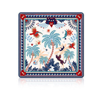 Karpet Oriental Persia Vintage Motif Mahjong Alas Karet Anti Selip Biru Merah Pola Bunga Etnik Gaya Karpet Persia Klasik