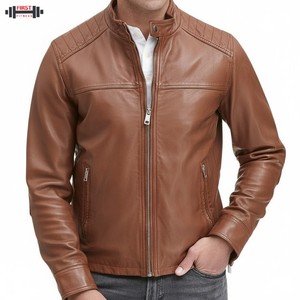 Customized <b>Men's</b> Winter Waterproof Windproof Cow Skin Windbreaker <b>Jacket</b> High Quality Zipper Closure Breathable Design Plus Size - Product Image 1