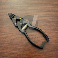 Tijeras profesionales de manicura de acero inoxidable de alta calidad, pinza para uñas encarnadas de cutícula de doble acción, belleza recubierta de Plasma negro