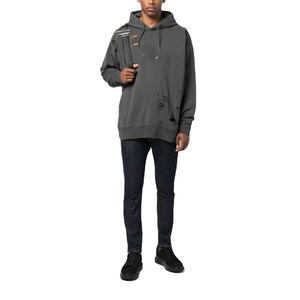 Sudadera con Capucha de Invierno para Hombre, Estilo Urbano, con Parches Bordados y Estampados, Logotipo Personalizado, de Algodón, Oversize, Impermeable - Product Image 1