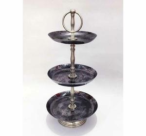 Diseño elegante soporte de pastel de Metal y mármol forma redonda fiesta de cumpleaños boda pantalla usada personalizar logotipo en dirección artesanía India - Product Image 4