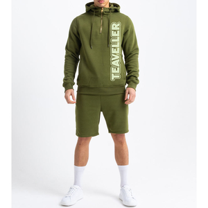 Sudaderas con capucha de tela de alta calidad y conjunto corto 100 por ciento de algodón para hombre Pakistán hizo ropa de entrenamiento de dos piezas con logotipo personalizado - Product Image 1