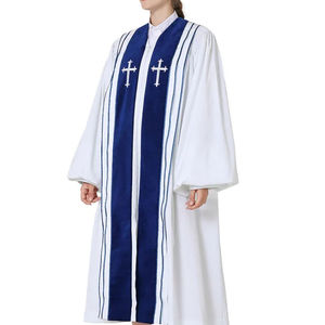 Service OEM en gros Robes de chœur Robe longue Robe de cérémonie Broderie personnalisée Logo Robes de clergé de haute qualité - Product Image 3