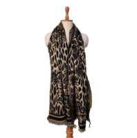 Écharpe-châle d'hiver traditionnelle élégante pour femme, en mélange de laine, motif jacquard cachemire animal, réversible, coupe-vent et légère