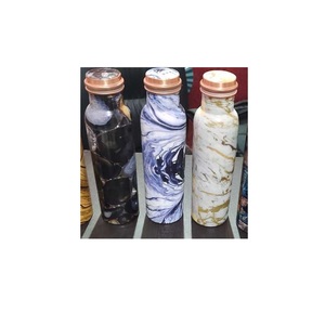 Botella de agua de cobre puro con mármol de color impreso para beneficios de salud para gimnasio Home Hotel 100% botella de cobre - Product Image 5