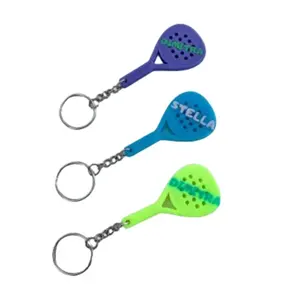 Porte-clés personnalisé en silicone PVC pour raquette Padel avec logo OEM personnalisé Porte-clés padel personnalisé en caoutchouc avec couleur et logo OEM personnalisé